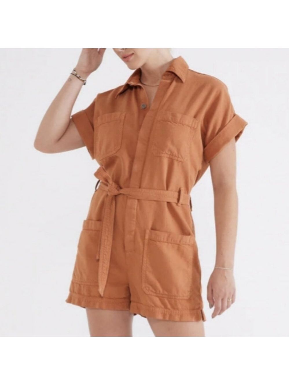 Etica oversized adeya utility romper hazel size small
